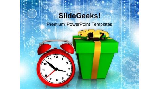 Christmas Present With Clock Shapes PowerPoint Templates Ppt Background For Slides 1112