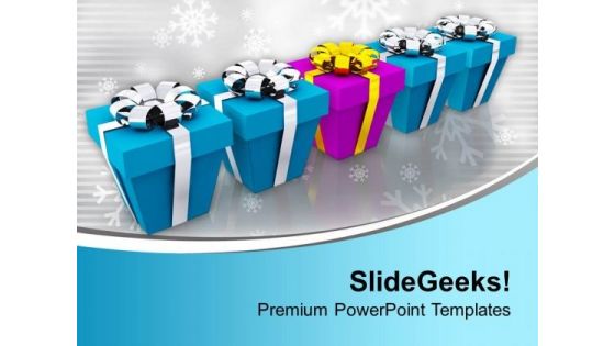 Christmas Presents Festival PowerPoint Templates Ppt Backgrounds For Slides 0113