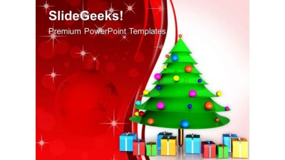 Christmas Presents Under The Tree PowerPoint Templates Ppt Backgrounds For Slides 1212