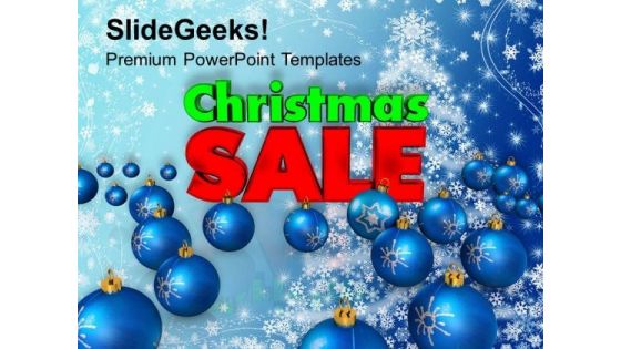 Christmas Sale With Blue Balls Holidays PowerPoint Templates Ppt Backgrounds For Slides 1112