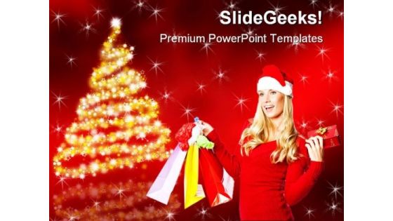 Christmas Shopping Holidays PowerPoint Template 1010