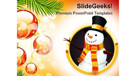 Christmas Snowman Festival PowerPoint Templates And PowerPoint Backgrounds 0811