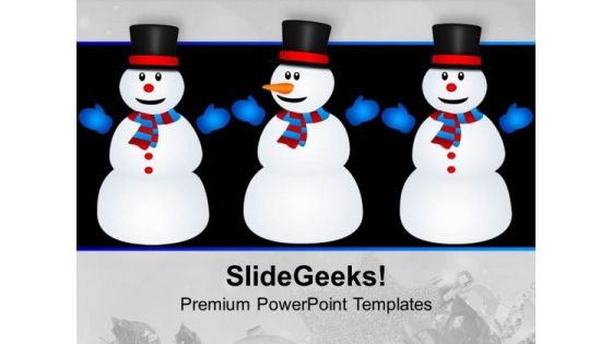 Christmas Snowmen Holidays PowerPoint Templates Ppt Backgrounds For Slides 0113