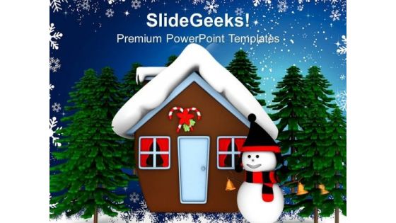 Christmas Theme With Snowman Holidays PowerPoint Templates Ppt Backgrounds For Slides 1212