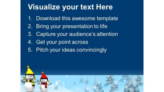 Christmas Theme With Snowman Winter Holidays PowerPoint Templates Ppt Backgrounds For Slides 1212