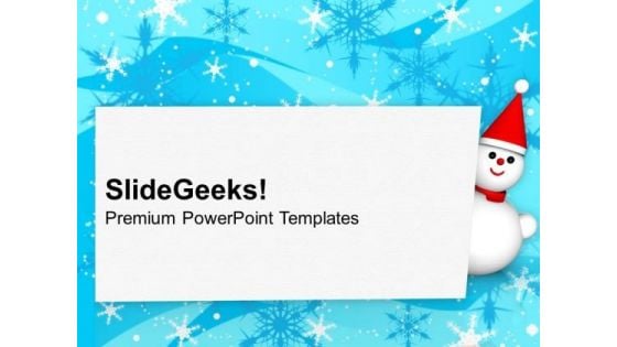 Christmas Time Snow Man Hiding PowerPoint Templates Ppt Backgrounds For Slides 1212