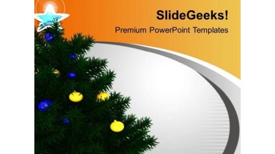 Christmas Tree Decoration Celebration Festival PowerPoint Templates Ppt Backgrounds For Slides 0113