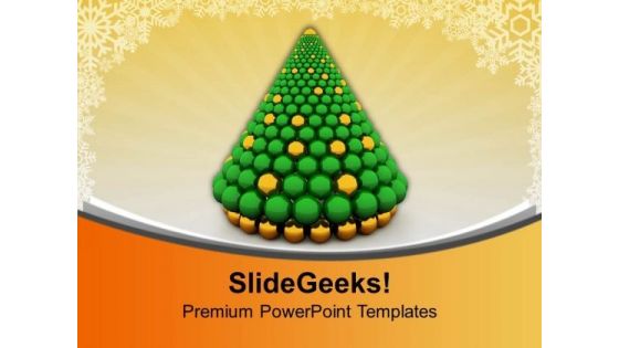 Christmas Tree Made Of Spheres Festival PowerPoint Templates Ppt Backgrounds For Slides 1112