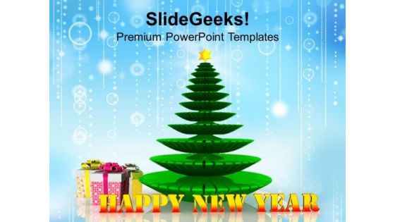 Christmas Tree New Year PowerPoint Template 1113