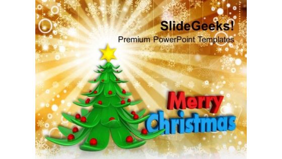 Christmas Tree With Decorative Ornaments PowerPoint Templates Ppt Backgrounds For Slides 1112