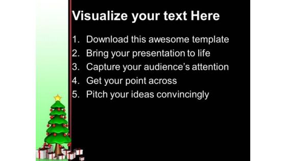 Christmas Tree With Gifts New Year Concept PowerPoint Templates Ppt Backgrounds For Slides 1112