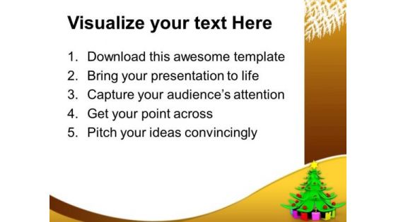 Christmas Tree With Heap Of Gifts Holidays PowerPoint Templates Ppt Backgrounds For Slides 1112