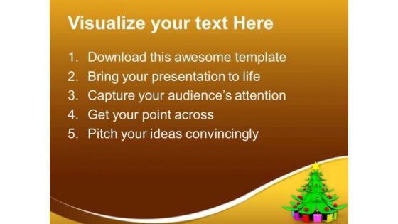 Christmas Tree With Heap Of Gifts Holidays PowerPoint Templates Ppt Backgrounds For Slides 1112