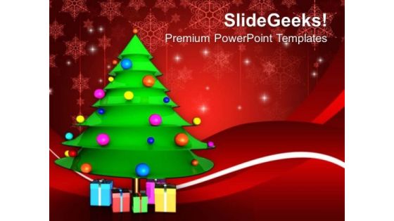 Christmas Tree With Presents Events PowerPoint Templates Ppt Backgrounds For Slides 1212