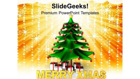 Christmas Tree With Presents Festival PowerPoint Templates Ppt Backgrounds For Slides 1112