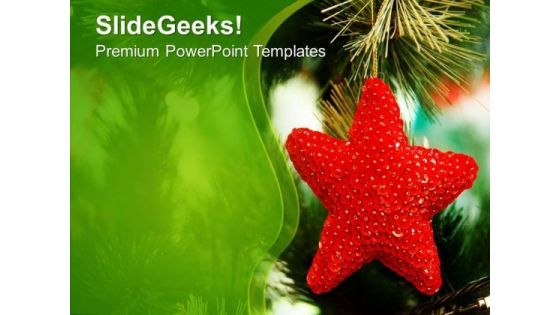 Christmas With Star Decoration PowerPoint Templates Ppt Backgrounds For Slides 0613