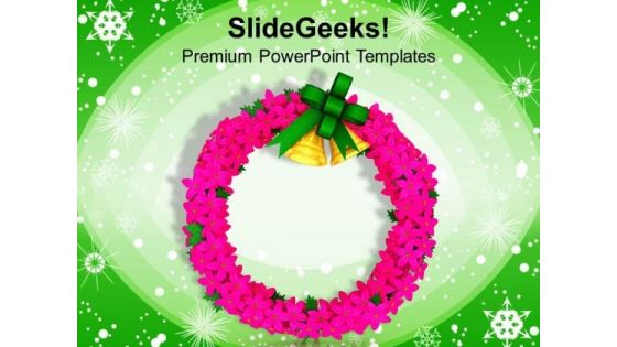 Christmas Wreath Decoration Festival PowerPoint Templates Ppt Backgrounds For Slides 1212