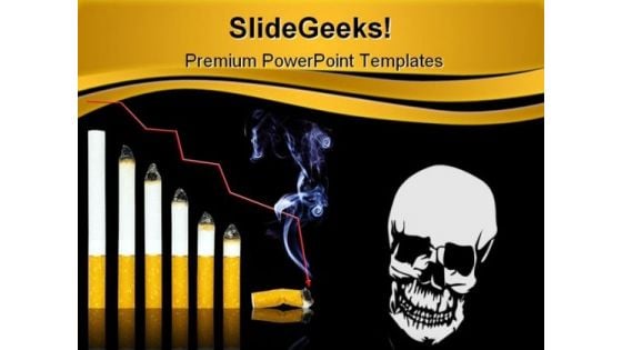 Cigarette Graph Health PowerPoint Themes And PowerPoint Slides 0211
