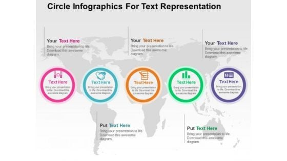 Circle Infographics For Text Representation PowerPoint Templates