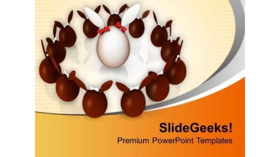 Circle Of Easter Bunny Eggs PowerPoint Templates Ppt Backgrounds For Slides 0813