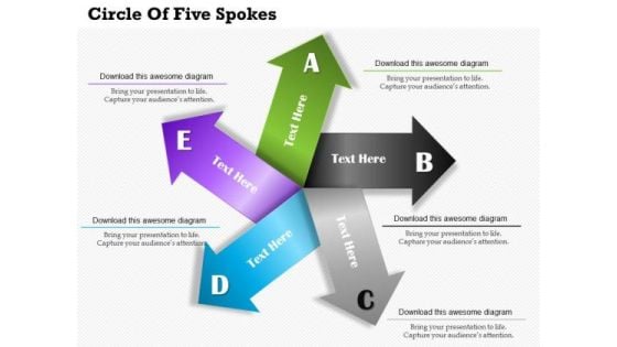 Circle Of Five Spokes PowerPoint Template