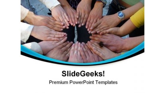 Circle Of Hands Success PowerPoint Themes And PowerPoint Slides 0911