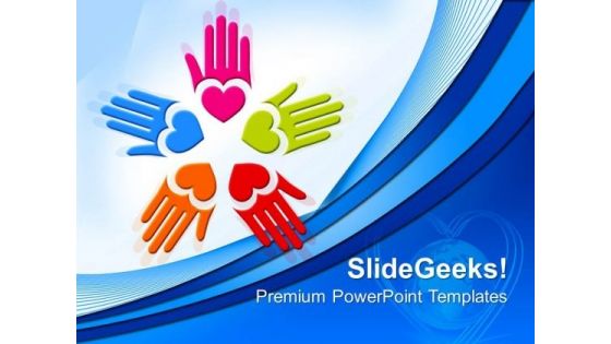 Circle Of Loving Hand People PowerPoint Templates And PowerPoint Themes 0612