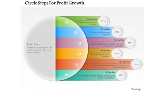 Circle Steps For Profit Growth PowerPoint Template