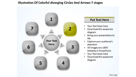 Circles And Arrows 7 Stages Relative Circular Flow Network PowerPoint Templates