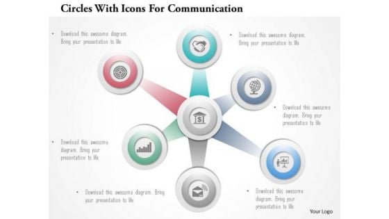 Circles With Icons For Communication PowerPoint Template