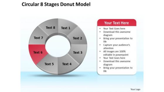 Circular 8 Stages Donut Model Business Plan PowerPoint Templates