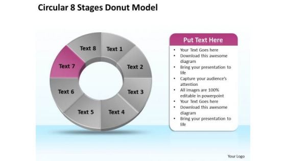 Circular 8 Stages Donut Model Develop Business Plan PowerPoint Slides