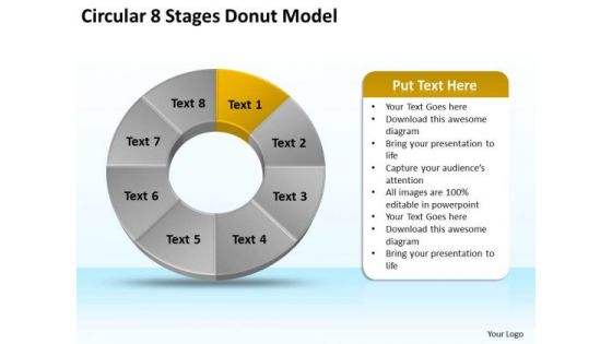 Circular 8 Stages Donut Model How To Business Plan PowerPoint Slides