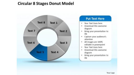 Circular 8 Stages Donut Model Subway Business Plan PowerPoint Slides