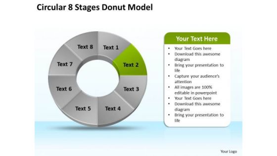 Circular 8 Stages Donut Model Templates For Business Plans PowerPoint