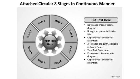 Circular 8 Stages In Continuous Manner Relative Cycle Arrow Chart PowerPoint Templates