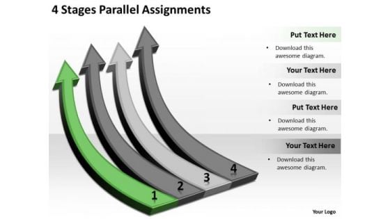 Circular Arrow In PowerPoint 4 Stages Parallel Assignments Slides Circular Arrow In PowerPoint 4 Stages Parallel Assignments Slides