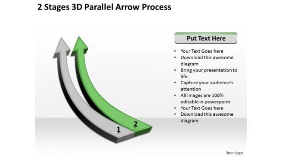 Circular Arrow PowerPoint 2 Stages 3d Parallel Process Ppt Slides