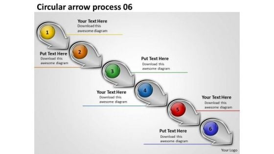 Circular Arrow Process PowerPoint Flow Chart Slides