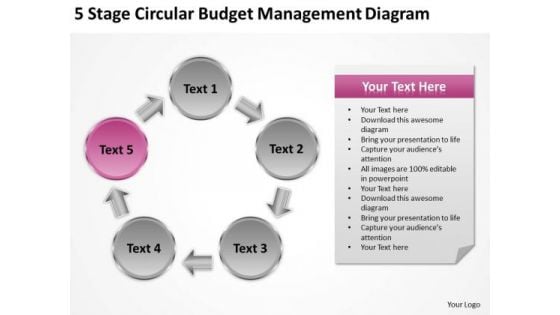 Circular Budget Management Diagram Simple Business Plan Template PowerPoint Templates