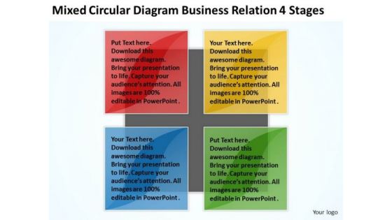 Circular Diagram Business Relation 4 Stages Ppt Writing Small Plan PowerPoint Slides