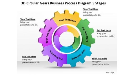 Circular Gears Business Process Diagram 5 Stages Ppt Need Plan PowerPoint Templates