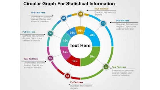 Circular Graph For Statistical Information PowerPoint Template