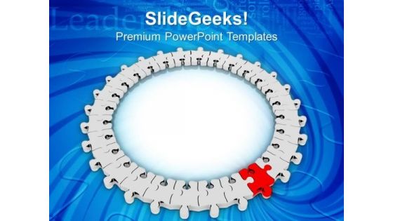 Circular Jigsaw Puzzle Leadership Concept PowerPoint Templates Ppt Backgrounds For Slides 0213