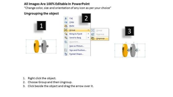Circular Justification Of 2 Stages Work Flow Chart PowerPoint Templates Slide02