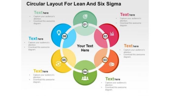 Circular Layout For Lean And Six Sigma PowerPoint Templates