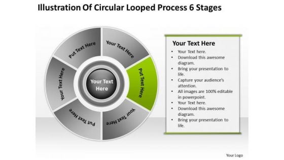 Circular Looped Process 6 Stages Business Plan Example PowerPoint Slides