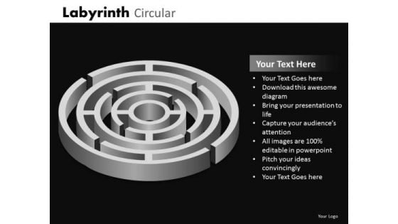 Circular Maze PowerPoint Templates And Labyrinth Ppt Slides