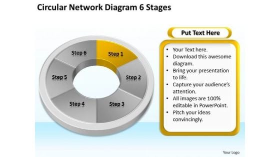 Circular Network Diagram 6 Stages Business Plans That PowerPoint Slides