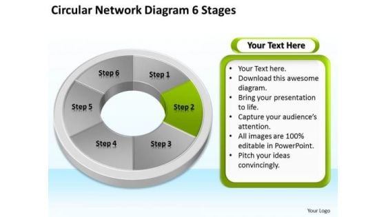 Circular Network Diagram 6 Stages Sales Business Plan Outline PowerPoint Slides